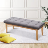Artiss Ottoman Bench 120cm Foot Stool Linen Grey - Close-Up Angle
