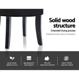 Artiss Vanity Stool Velvet Black Abella - Close-Up Angle