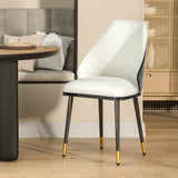 Artiss Dining Chairs Set of 2 Leather Seat Beige and Black - Close-Up Angle