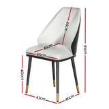 Artiss Dining Chairs Set of 2 Leather Seat Beige and Black - Front View