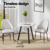 Artiss Dining Chairs Set of 2 Leather Seat Beige and Black - Top-Down View