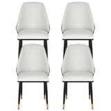 Artiss Dining Chairs Set of 4 Leather Seat Beige and Black