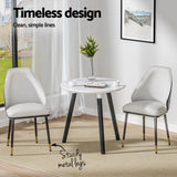 Artiss Dining Chairs Set of 4 Leather Seat Beige and Black - Side View