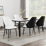 Artiss Dining Chairs Set of 4 Leather Seat Beige and Black - Rear View
