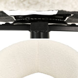 Artiss Dining Chairs Set of 2 Sherpa Boucle Swivel Base - Side View