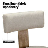 Artiss Dining Chairs Set of 2 Linen Fabric Wooden Beige - 45-Degree Angle