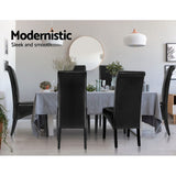 Artiss Dining Chairs Set of 2 Leather Parsons Chair Black - Top-Down View