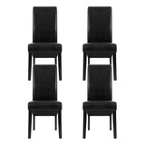 Artiss Dining Chairs Set of 2 Leather Parsons Chair Black - Side View