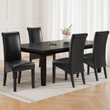 Artiss Dining Chairs Set of 2 Leather Parsons Chair Black - Close-Up Angle