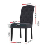 Artiss Dining Chairs Set of 2 Linen Parsons Chair Dark Grey - Front View