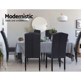 Artiss Dining Chairs Set of 2 Linen Parsons Chair Dark Grey - Top-Down View