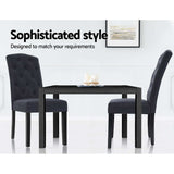 Artiss Dining Chairs Set of 2 Linen Parsons Chair Dark Grey - 45-Degree Angle