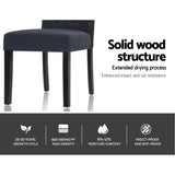 Artiss Dining Chairs Set of 2 Linen Parsons Chair Dark Grey - Rear View