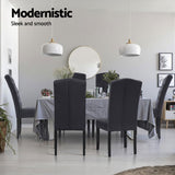 Artiss Dining Chairs Set of 4 Linen Parsons Chair Dark Grey - Side View