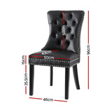 1 Set of 4 Artiss Dining Chairs Black Leather - Front View