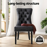 1 Set of 4 Artiss Dining Chairs Black Leather - Top-Down View
