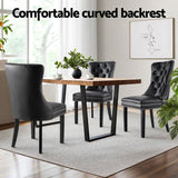 1 Set of 4 Artiss Dining Chairs Black Leather - 45-Degree Angle