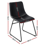Artiss 4x Dining Chairs Retro PU Leather Kitchen Lounge Cafe Accent Chair Black