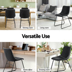 Artiss 4x Dining Chairs Retro PU Leather Kitchen Lounge Cafe Accent Chair Black