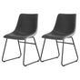 Artiss 2x Dining Chairs Retro PU Leather Kitchen Lounge Cafe Accent Chair Grey