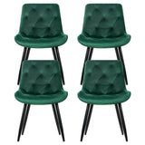 Artiss Dining Chairs Set of 4 Velvet Diamond Tufted Green