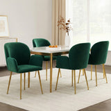 Artiss Dining Chairs Set of 4 Velvet Armchair Green - Close-Up Angle
