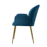 Artiss Dining Chairs Set of 2 Velvet Armchair Blue - Top-Down View