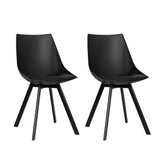 Artiss Dining Chairs Set of 2 PU Leather Plastic Metal Black - Close-Up Angle