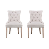 Artiss Dining Chairs Set of 2 Linen French Provincial Beige - Side View