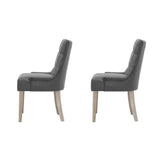 Artiss Dining Chairs Set of 2 Linen French Provincial Grey - Side View