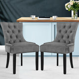 Artiss Dining Chairs Set of 2 Velvet French Provincial Grey - Low Angle