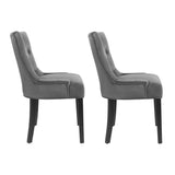 Artiss Dining Chairs Set of 2 Velvet French Provincial Grey - Side View