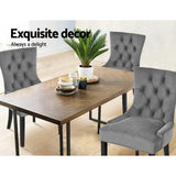 Artiss Dining Chairs Set of 2 Velvet French Provincial Grey - Top-Down View