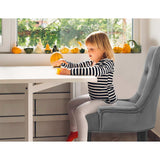 Artiss Dining Chairs Set of 2 Velvet French Provincial Grey - Rear View