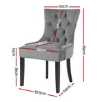 Artiss Dining Chairs Set of 4 Velvet French Provincial Grey