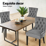 Artiss Dining Chairs Set of 4 Velvet French Provincial Grey - Top-Down View