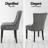 Artiss Dining Chairs Set of 4 Velvet French Provincial Grey - 45-Degree Angle