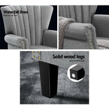 Artiss Armchair Wingback Grey Andrew - Rear View
