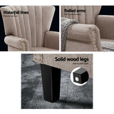 Artiss Armchair Wingback Beige Andrew