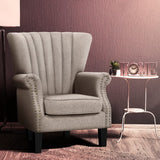 Artiss Armchair Wingback Beige Andrew - Low Angle
