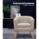 Artiss Armchair Tub Chair Beige Adora - Side View