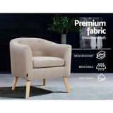 Artiss Armchair Tub Chair Beige Adora - Top-Down View