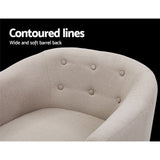 Artiss Armchair Tub Chair Beige Adora - 45-Degree Angle