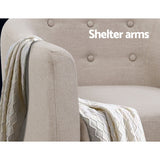 Artiss Armchair Tub Chair Beige Adora - Rear View