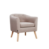 Artiss Armchair Tub Chair Beige Adora - Close-Up Angle