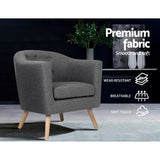Artiss Armchair Tub Chair Grey Adora - Top-Down View