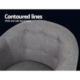 Artiss Armchair Tub Chair Grey Adora - 45-Degree Angle