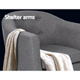 Artiss Armchair Tub Chair Grey Adora - Rear View