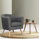 Artiss Armchair Tub Chair Grey Adora - Close-Up Angle