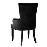 Artiss Dining Chair Velvet French Provincial Armchair Black - Side View